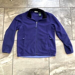💙 L. L. Bean Vintage Fleece Zippered Sweatshirt Jacket size medium blue/purple